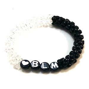 Black Lives Matter Black and Clear Bracelet